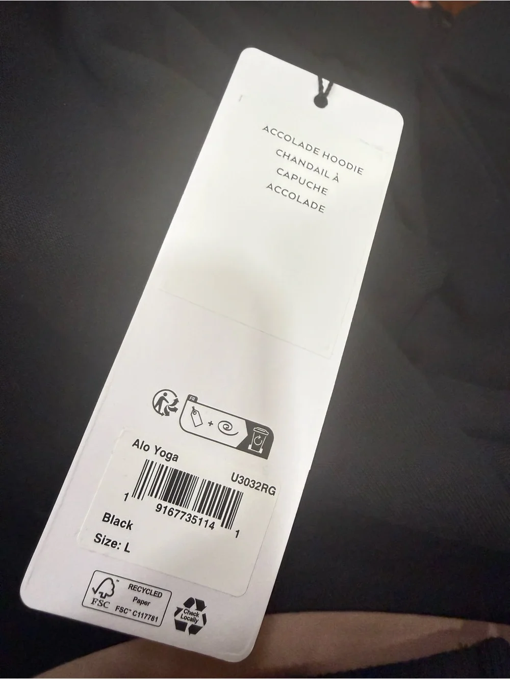 Alo yoga accolade hoodie nwt size large